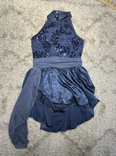 Weissman Blue Sequin Filigree Dress lyrical dance costume LC