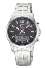 ETT ECO TECH TIME Funk-Solar Herrenuhr Professional Worldtimer Schwarz EGA-11715