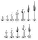 PAIR 20G 18G 16G 14G 316L Surgical Steel Spike Labret Monroe Tragus 5mm-12mm