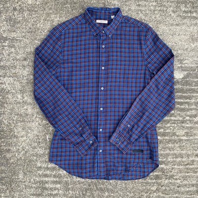 Burberry Brit Herren leichtes kariertes Langarm Hemd, Slim Fit Freizeit, Medium