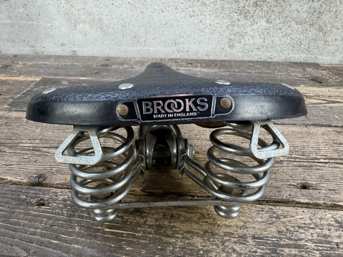 Selle Vélo Vintage Brooks B66S – Cuir Marron, Modèle à Ressorts, Avec Tige GT