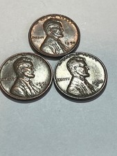 Lot of 3 1952-P 1952-D 1952-S Circulated Lincoln Wheat Cent Pennies