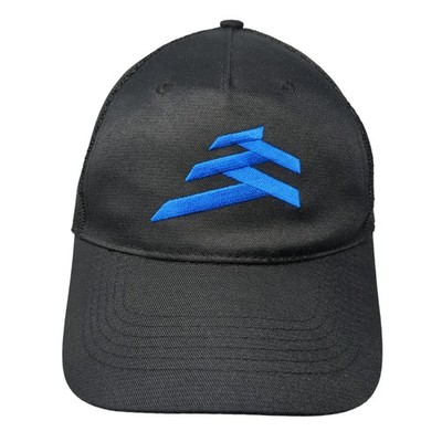 Quake City Caps Strapback Trucker Hat Black One Size Embroidered Logo