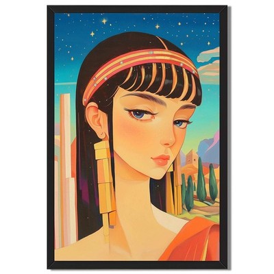 Ancient Egyptian Woman Portrait Framed Canvas Print Wall Art Home Decor