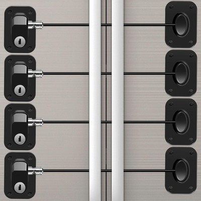 4Pcs Freezer Lock Child Proof Refrigerator Lock with Key Self Adhesive Fridge...