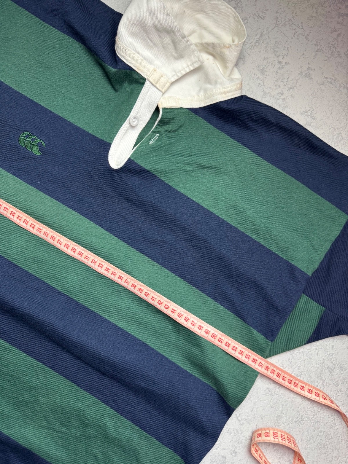 Vintage 90s Canterbury New Zealand Rugby Shirt Blue Green Stripes L