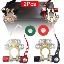 2PCS Quick Release Car Battery Terminal Connectors 12V/24V Positive Negative