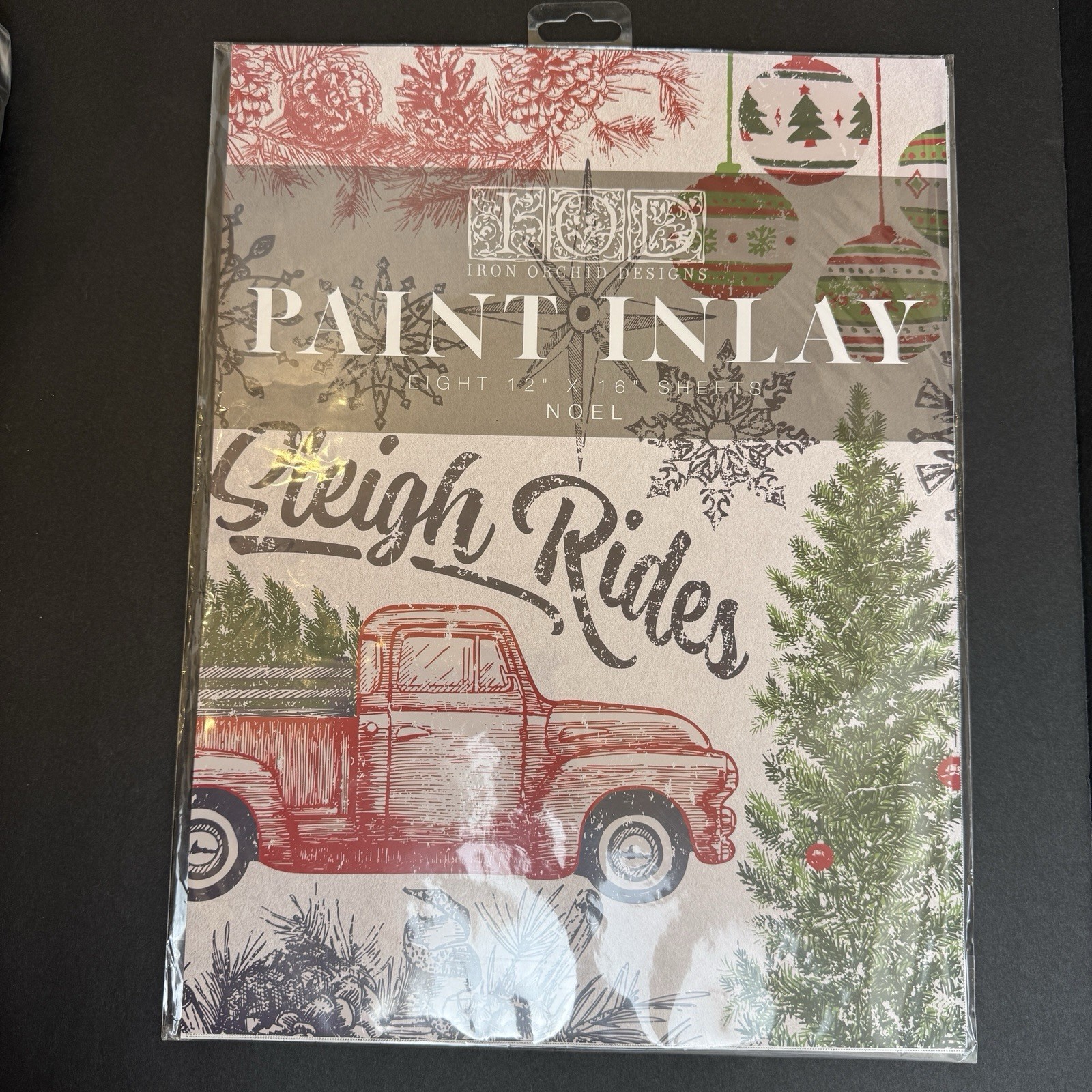 Iron Orchid designs IOD Paint Inlay (Noel) Eight 12 X 16 Sheets NEW