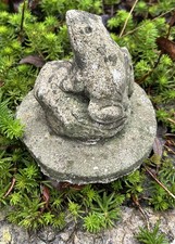 Small Vintage Reclaimed Frog Garden Ornament  Lots Of Character And Weathering