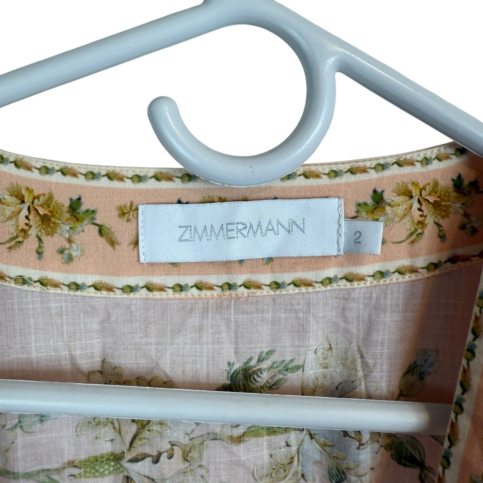 Zimmermann Chintz Daisy Floral Wrap Mini Dress Summer Whimsical Boho Pink Size 2 image 7