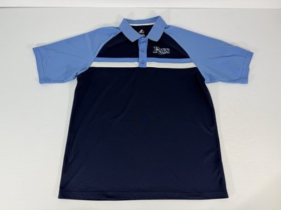MLB Tampa Bay Rays Majestic Polo Shirt Size XL Blue