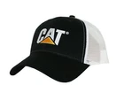 Caterpillar CAT Equipment Trucker Black & White Twill Mesh Snapback Cap Hat