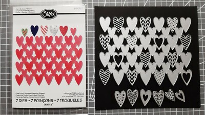  Sizzix  Thinlits  Card Front, Heart w/ Layering Shapes  background dies Herzen