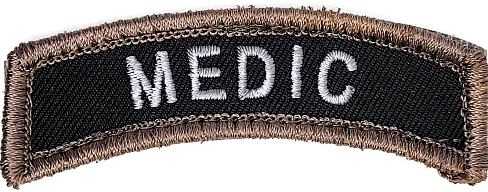 MEDIC GREY BLACK BACKGROUND RAISED TRIM VELCR0 Embroidered Patch