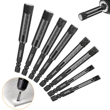 8x Dry Diamond Drill Bits Hole Saw Kit for Granite Marble Porcelain Tile Ceramic