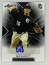 2021 LEAF PERFECT GAME AUTO BEN BARRETT BLACK PAPER 22/50