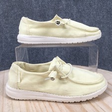 Hey Dude Shoes Womens 5 Youth 4 Wendy Casual Sneakers Yellow 121416006