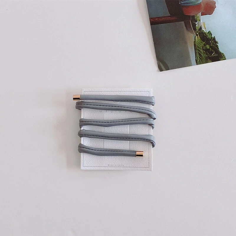 Clip de cuero para mujer, banda para el cabello larga decoración con estilo cola de caballo, accesorios para el cabello Foto 3 de 4