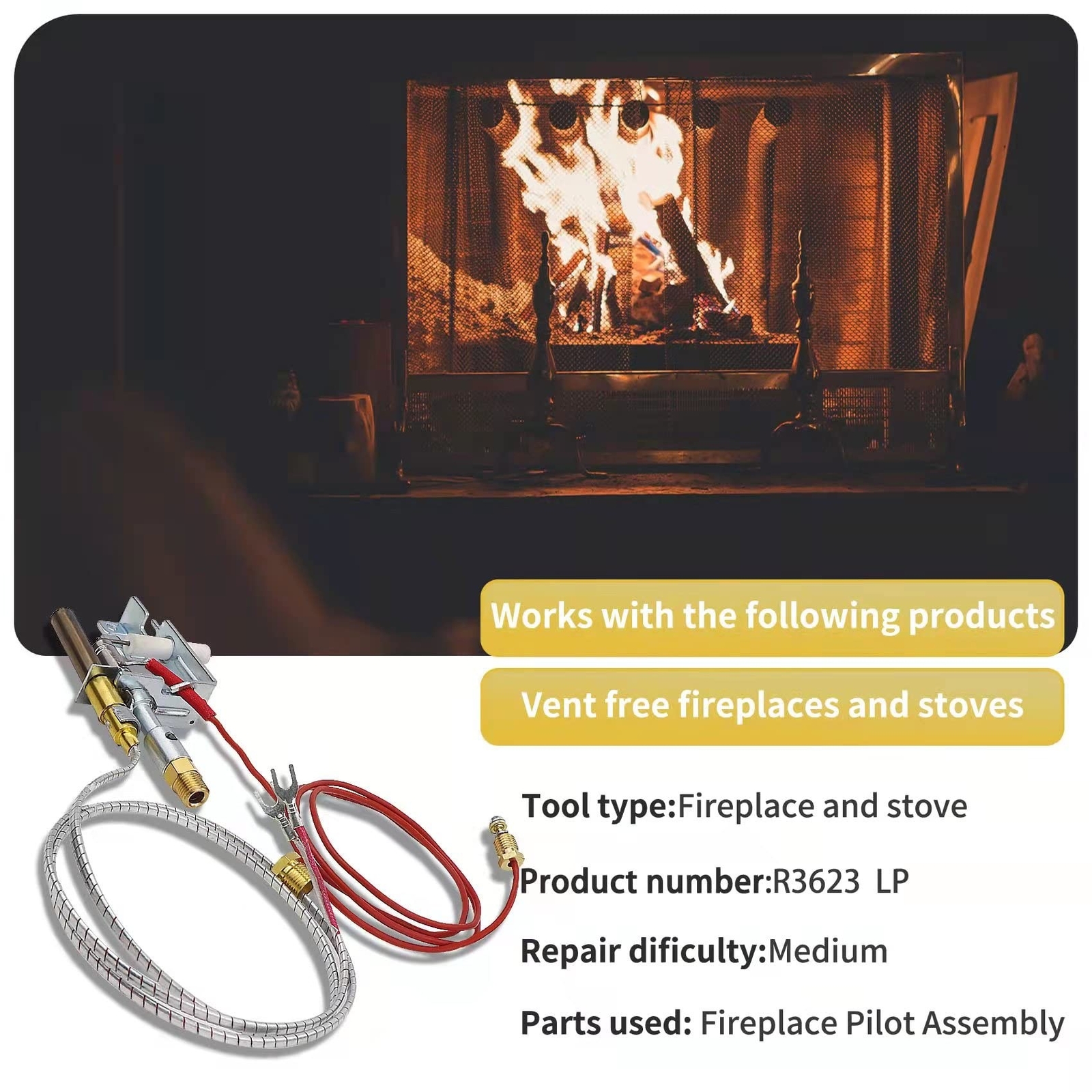 Upgraded R3623 LP Pilot Assembly, Include Thermocouple and Thermopile, Compit...