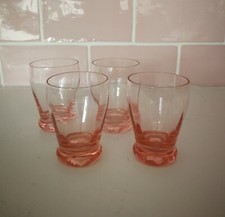 4 Arcoroc Glass Rose Depression Glass French Vintage (shot shooter) Glasses