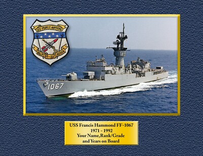 USS FRANCIS HAMMOND FF 1067 Custom Personalized Print of US Navy Ships Gift 