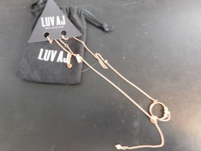 Luv AJ Rose tone Delicate Necklace NEW W/ bag