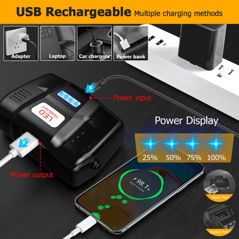 Faro LED Recargable De 90000 Lúmenes, Superbrillante Con 6 Modos Y Luz - Foto 7