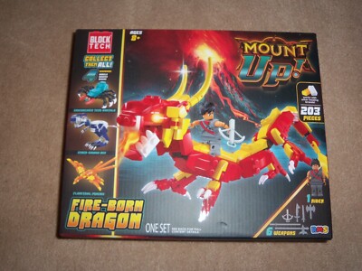 NEW, BLOCK TECH - MOUNT UP! -FIRE-BORN DRAGON- Building Block Set 203 Pieces