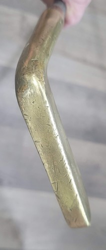 Antique Vintage Heavy Spalding Special Brass Hickory Wood Shaft Golf Club Putter - Picture 4 of 13