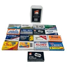 G.B.S Double Edge Safety Razor Blade Variety Pack, 120 Count INCLUDES ALUM BLOCK
