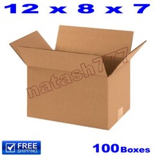 100 - 12x8x7 Cardboard Boxes Mailing Packing Shipping Moving Corrugated Carton