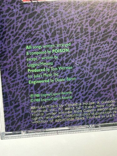 Poison – Open Up And Say ...Ahh! CD (1988) Capitol Records - Picture 3 of 8