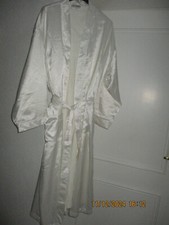 Bademantel GIANI FEROTI, L, altweiss, glänzend mit kl. Streifen, Frotteefutter