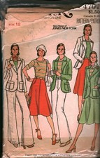 4707 Vintage Butterick SEWING Pattern Misses Jacket Skirt Pants T Shirt 1970s