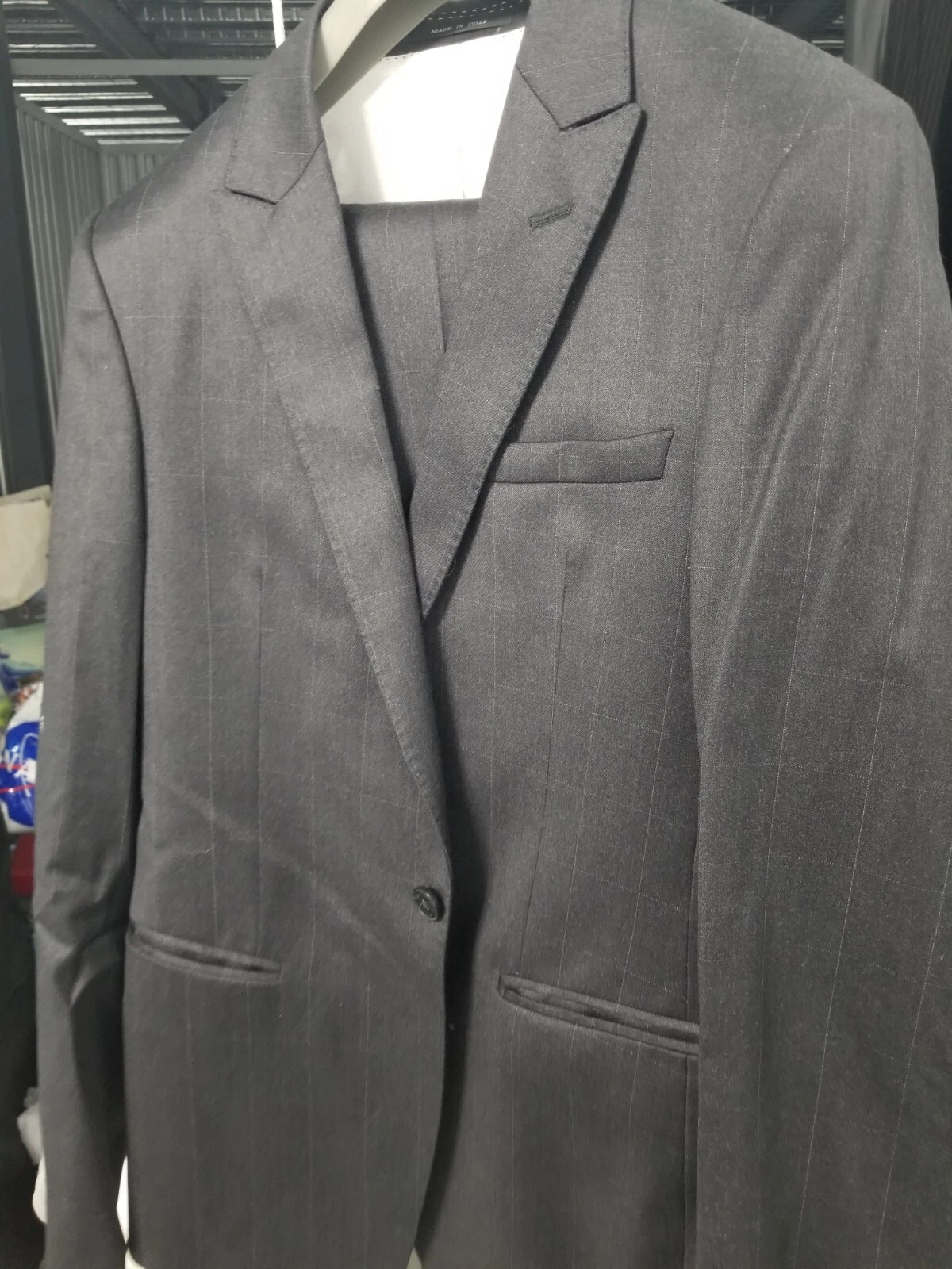 Costume tissé gris laine et soie Xlent Emporio Armani *supreme* garniture 38 R