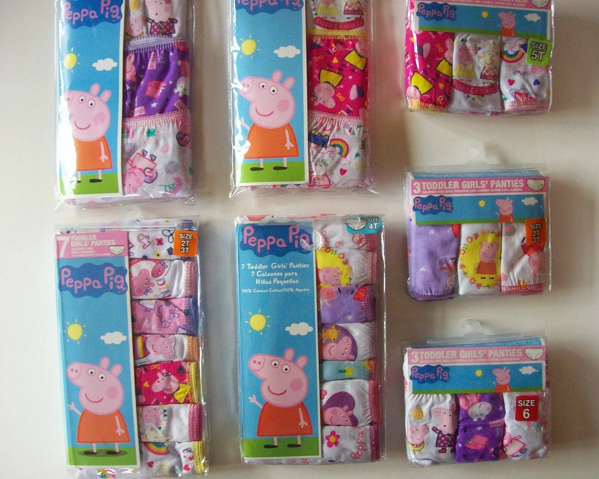 Peppa Pig Underwear Underpants 3pr 7pr Panty Pk Girls 2T-3T 4T 5Toddler New