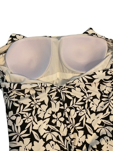 Lands' End Einteiler Badeanzug Damen 20W schwarz weiß Hawaii Tropical X-Back - Bild 7 von 9
