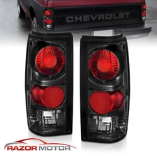 82-93 For Chevy S10 Blazer GMC S15 Sonoma Truck Black Rear Brake Tail Light Pair
