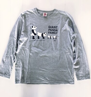 RedBros Giant Panda Family Unisex Gray Long Sleeve T-Shirt Size Large