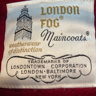 Vintage London Fog Woman's Trench Coat Blue with Red Fleece