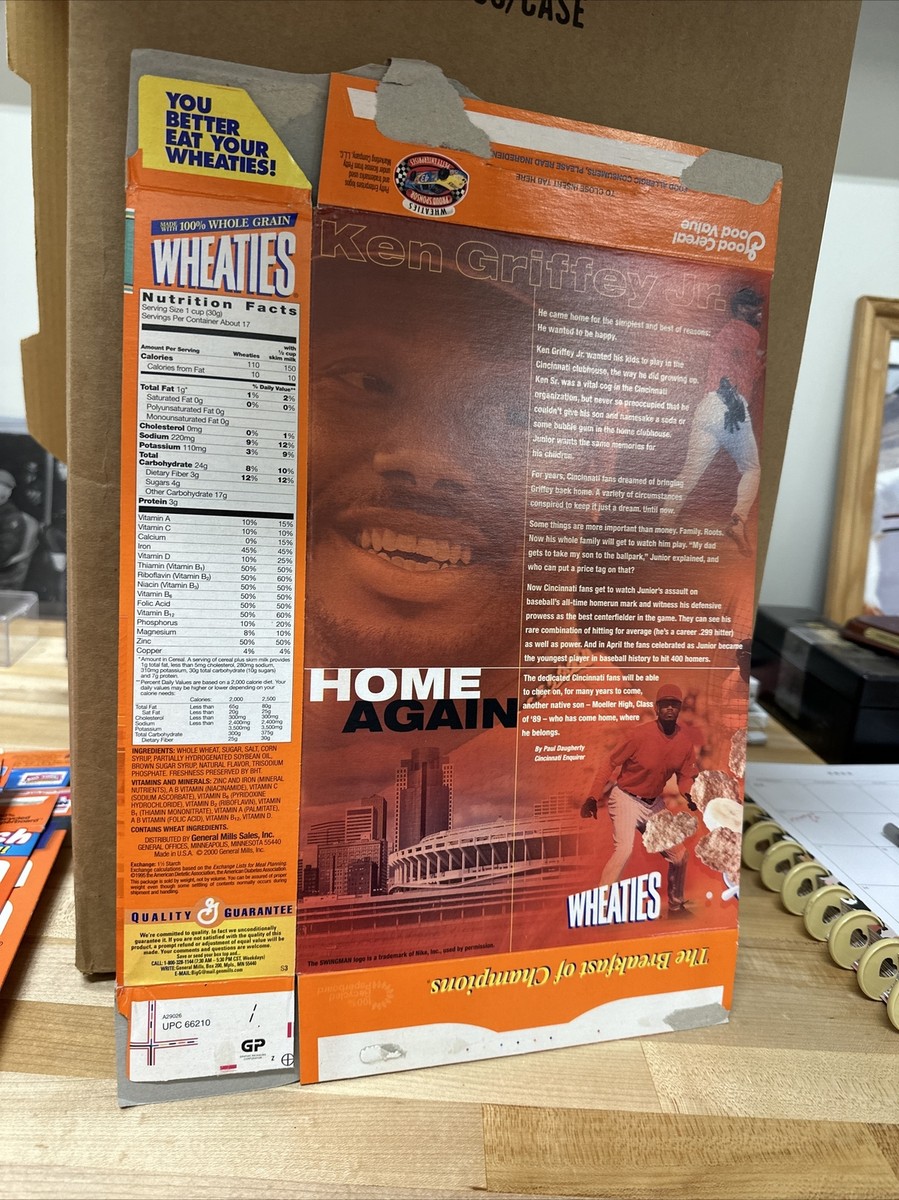 2000 Wheaties Cereal Box Ken Griffey Jr Welcome Home 2000 Wheaties Cereal Box Ken Griffey Jr Welcome Home