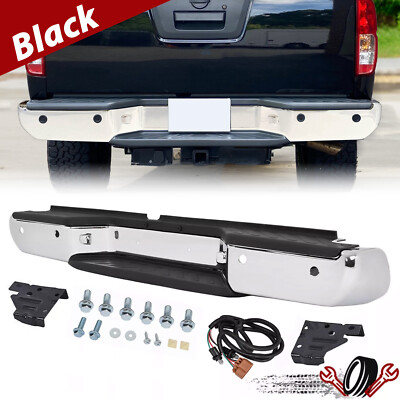 Chrome Rear Step Bumper Assembly For Nissan Frontier 05-21 Steel W/ Sensor Hole