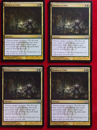 MTG 4x Drown in Filth x4 NM Dragon's Maze Magic Playset - Picture 1 of 2