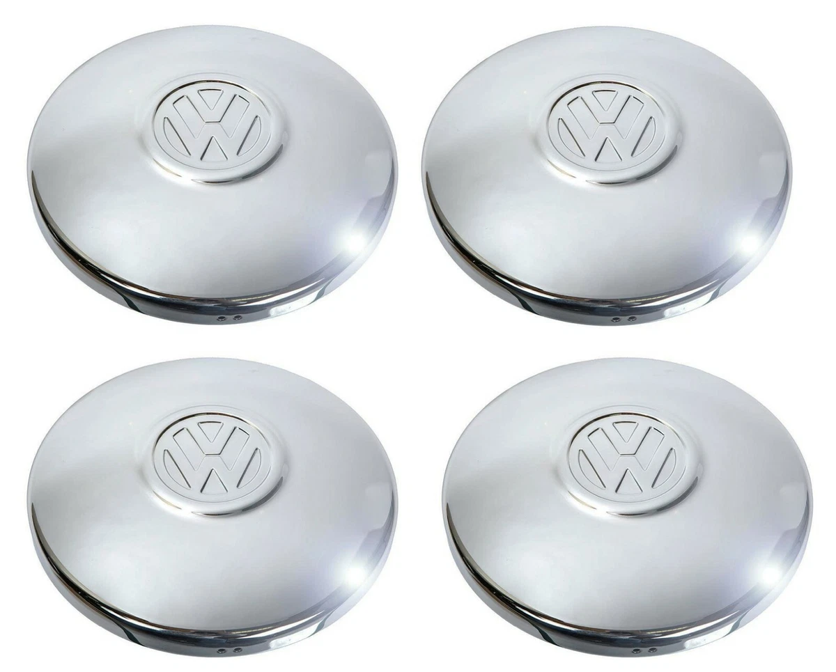 Set of 4 Chrome Hubcaps LATE VW Beetle 1968 1979 Bus 1971 79 Ghia