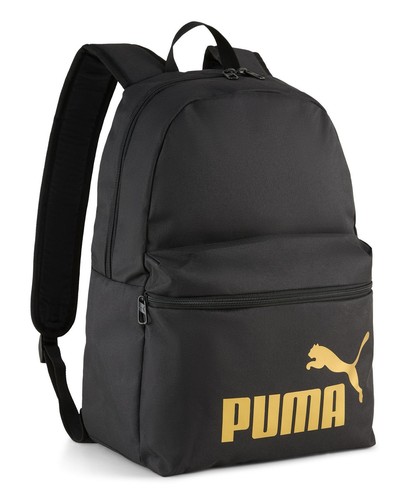 PUMA Phase Backpack Rucksack Rucksack Puma Black - Gold - No. 1 Logo schwarz Neu - 第 1/1 張圖片