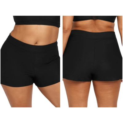 NWOT Artesands Black Hues Delacroix High Waist Swim Shorts Black 20+