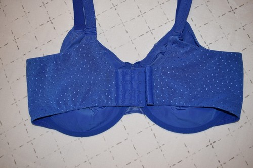 Reggiseno Wacoal 855303 taglia 38H richiamo schiena minimizzatore blu pizzo/punti UW cinturino regolabile - Foto 4 di 15