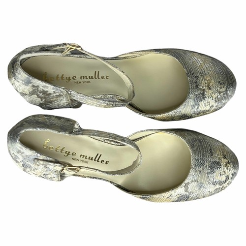 Bettye Muller Bejeweled Gold-CF Bedazzled Mary Jane Pumps Heels Sz 10M New - Picture 9 of 12