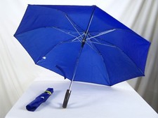 3M Grip Umbrella Blue 35" NEW with Sleeve Unisex Solid Print Sun Rain Protector