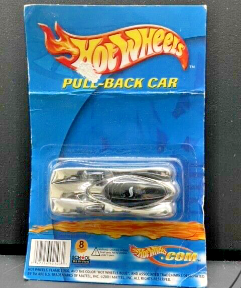 VRHTF VTG NHRA COOL HOT WHEELS SPORTS CAR PULL-BACK CHROME CAR NEW ON CARD